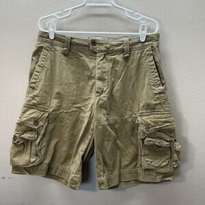 Vintage Polo Ralph Lauren Shorts Mens 32 Khaki Military Baggy Cargo Paratrooper